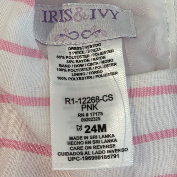 Iris & Ivy Stripe Sleeveless Dress & Cardigan Sweater Set. 24 months. - Picture 9 of 11